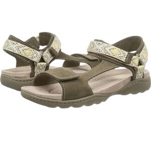 Clarks Collection Amanda Sprint Olive Suede Open Toe Slingback Sanda 9